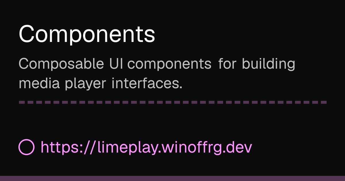 Component Player Components | Limeplay - Open Source Video Player UI Components
