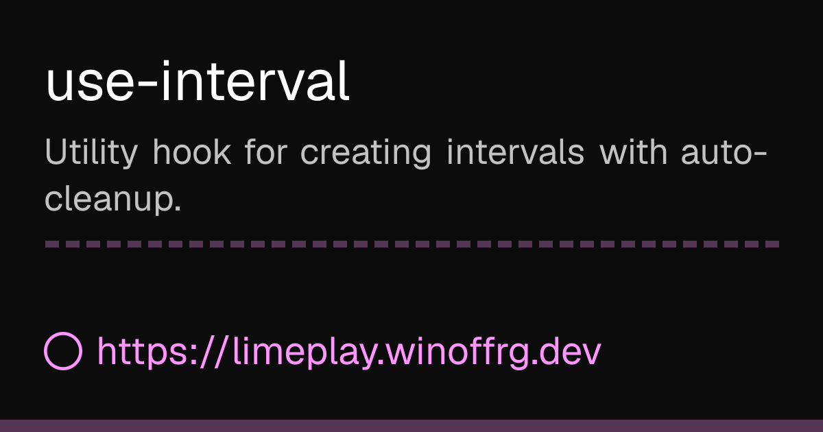 use-interval | Limeplay - Open Source Video Player UI Components